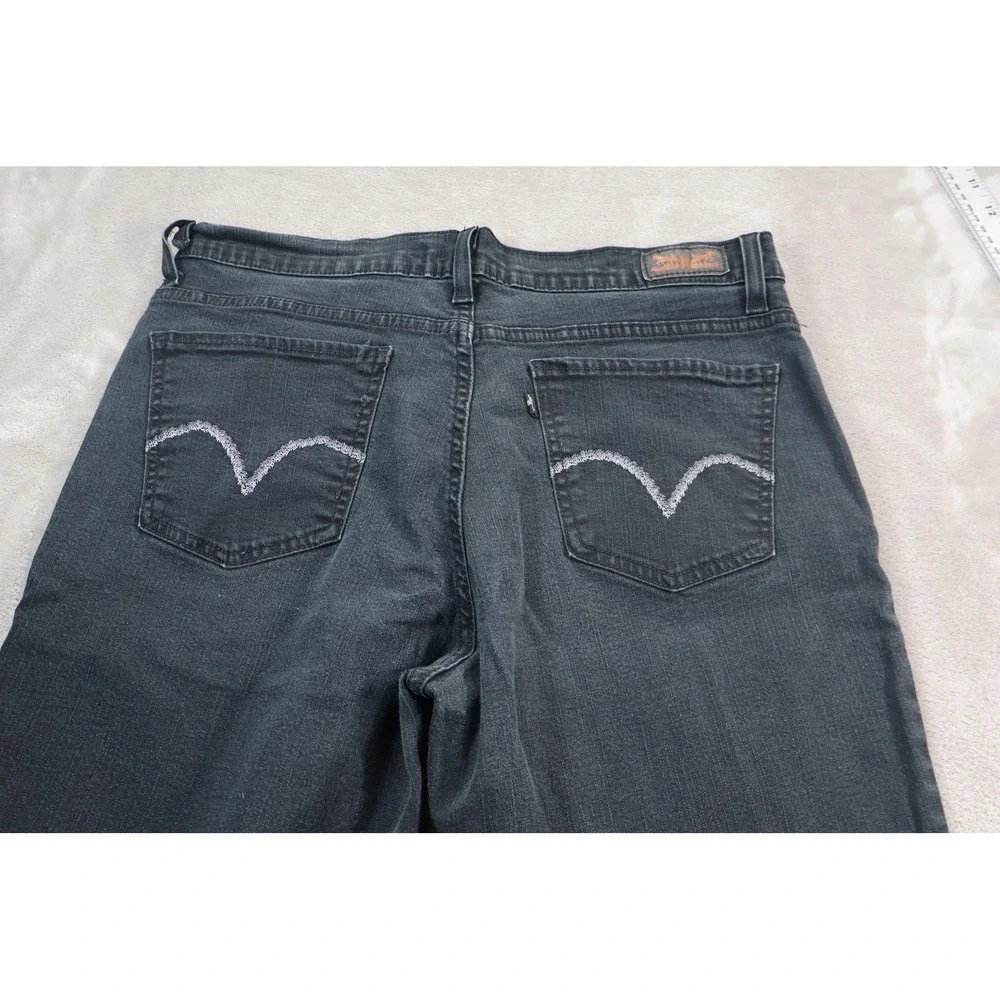 Levis 512 Perfectly Slimming Bootcut Jeans Womens‎ 14M Gray Charcoal Denim